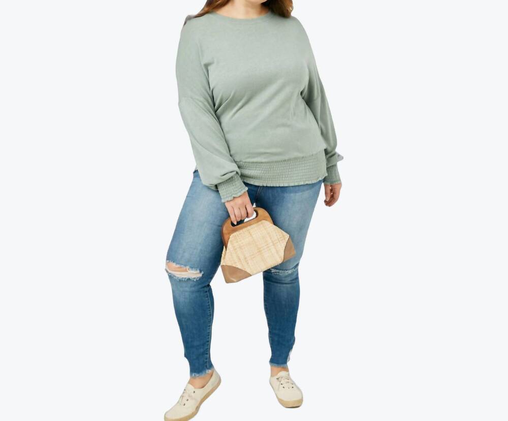 NEW HAYDEN LA coming home crewneck top in sage